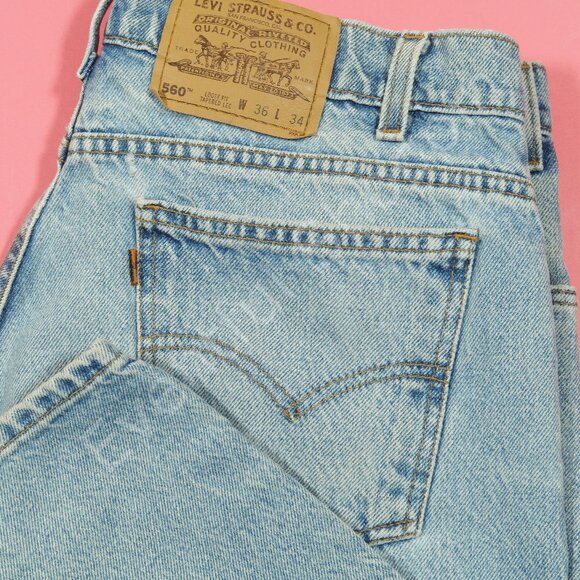 Levi's Other - Vintage Levis 560 Jeans Mens 36 Blue Loose Fit Tapered Leg Orange Tab 90s